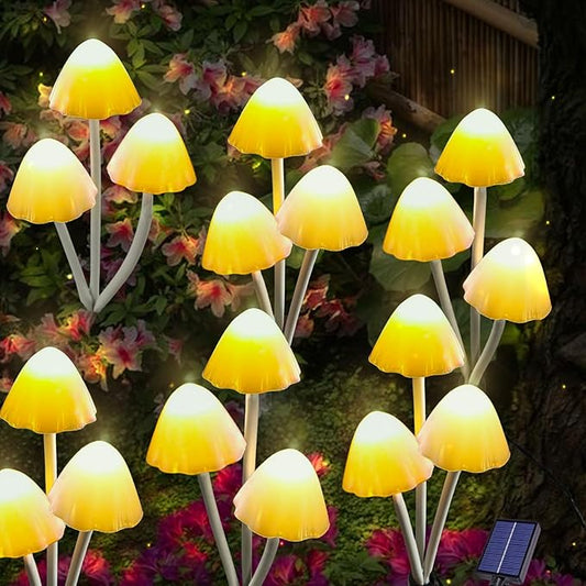 Solar Mushroom Lights for Outside, 6Pack 18LED Mushrooms with 8 Lighting Modes, Unique Mushroom Garden Decor Gifts, Cute Mushroom Solar Lights Outdoor for Path,Landscape,Yard,Patio,Lawn Decor