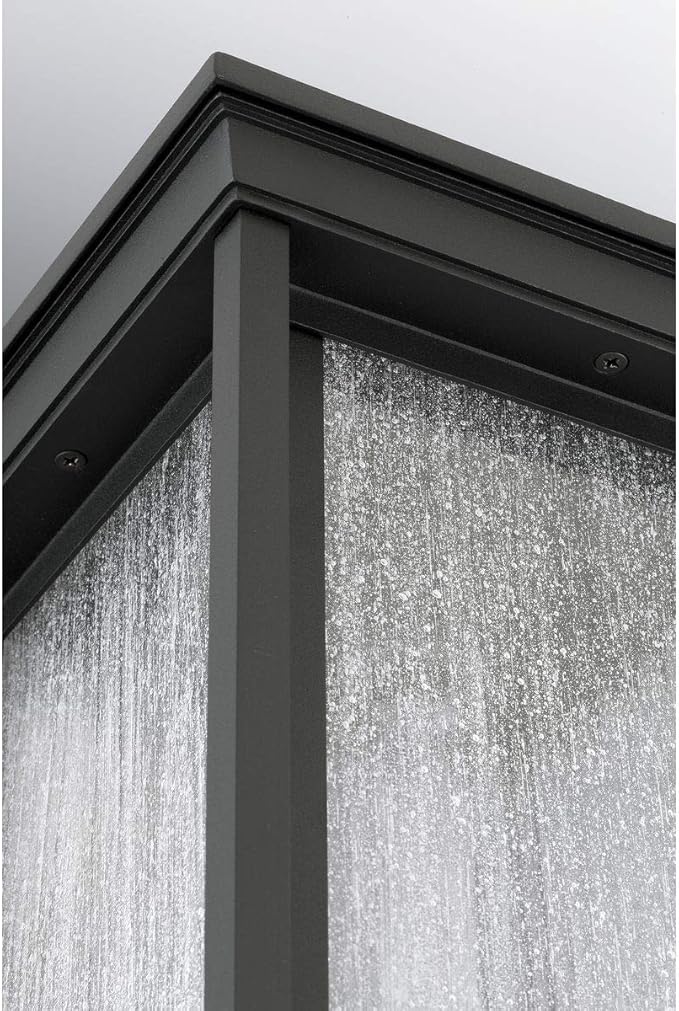 Progress Lighting Endicott Collection 1-Light Clear Seeded Glass Craftsman Outdoor Small Wall Lantern Light | Lumora