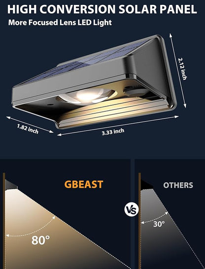 GBEAST Solar Fence Lights Outdoor, RGB 7 Colors & Warm White, Bright Led Fence Lights Outdoor Waterproof Dusk to Dawn Solar Deck Light for Backyard/Railing/Wall/Step/Patio/Porch (12 Pack)