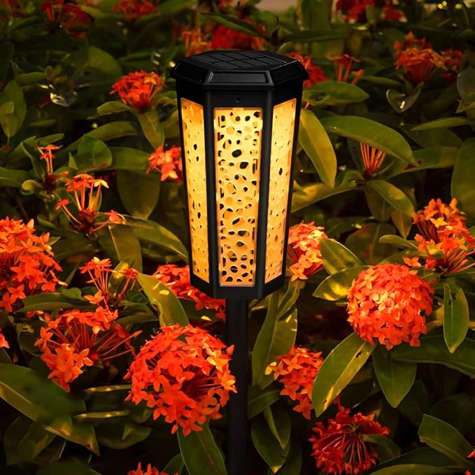 Solar Pathway Lights Outdoor,Waterproof IP65 Garden Landscape Lights with Warm White & RGB Color Changing,6-12h Outdoor Solar Lights for Yard, Walkway, Patio, Driveway, Lawn
