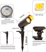 LED Landscape Spotlights, 7W 5CCT Wired Uplighting Outdoor with Adjustable Beam Angle, 12V Low Voltage Spot Lights | Lumora