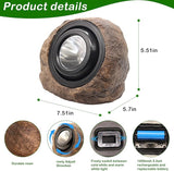 Solar Rock Lights Outdoor,4 Pack IP65 Waterproof LED Solar Brown Garden Stone Spotlights,Warm White & Cool White | Lumora