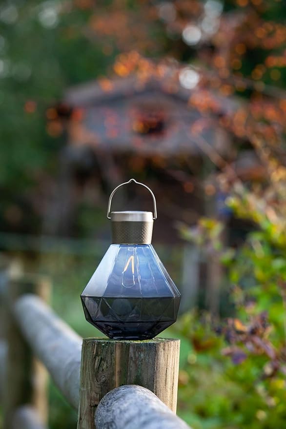 Allsop 32174 Smoke Solar Glass Gem Light