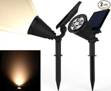 Magictec Solar Spotlights, 2-in-1 Adjustable 4 LED Wall/Landscape Solar Lights with Automatic - Outdoor Path Light | Lumora