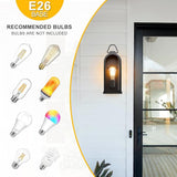 Vintage Outdoor Wall Light Fixture (1 Pcs) - Matte Black Porch Lantern/Exterior Wall Sconce, Glass Shade, Sturdy | Lumora