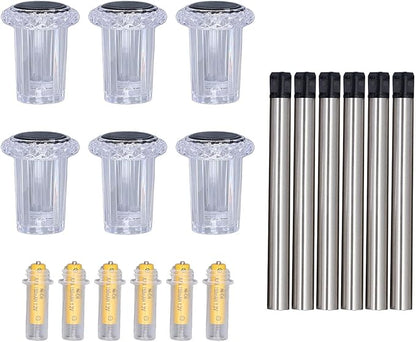 Yosoo Solar Stake Lights Colorful Ground Inserted Solar Pathway Light for Patio Lawn Yard Outdoor 6 Pack Outdoor Solar Light Solar Pathway Light Solar Walkway Light Garden Solar Outdoor