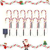 12 Packs Christmas Candy Cane Lights Outdoor Solar Powered Christmas Pathway Lights with Stars Waterproof for Yard | Lumora