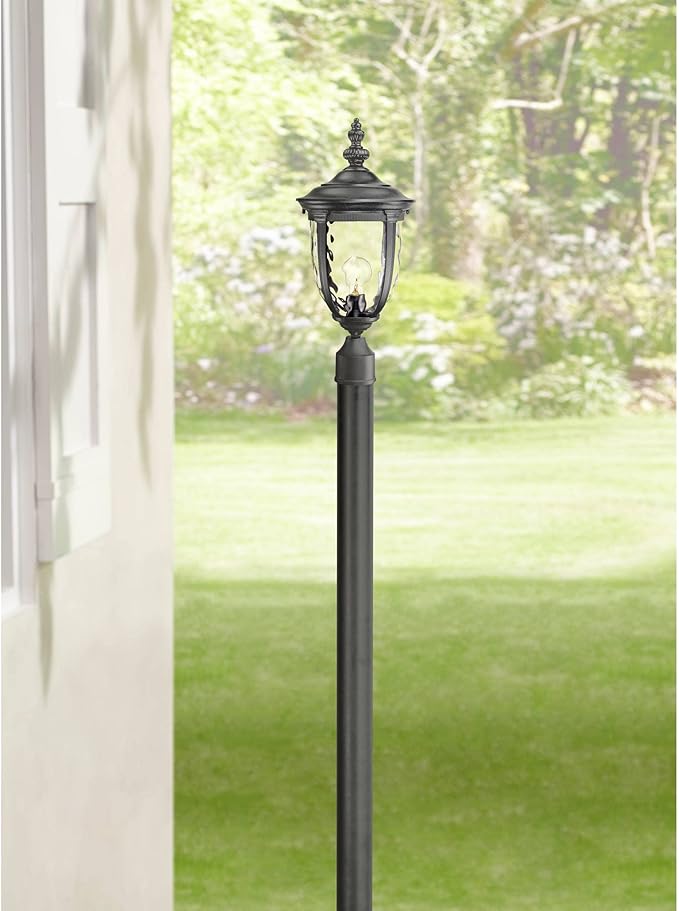John Timberland Modern Outdoor Direct Burial Post Light Pole Black Die-Cast Metal 84" Accessories for Exterior | Lumora