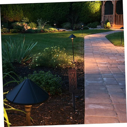 balacoo 2 Pcs Solar Garden Lights Hollow Rectangle Design LED Outdoor Pathway Light Ground Inserted Solar Energy Lamp for Lawn and Patio Decoration