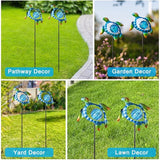 Solar Garden Lights Outdoor 2 Pack,Metal Decorative Stake Solar Lights Blue Sea Turtle Decor for | Lumora
