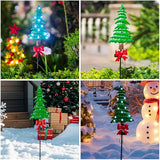 Solar Christmas Tree Garden Stake Lights 2 Pack,Outdoor Xmas Pathway Lights Christmas Decorative Yard Stake Decor | Lumora