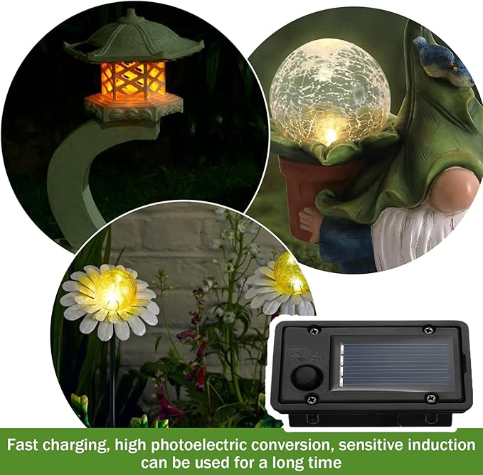 Solar Light Replacement, 4pcs 4x7cm Rectangle Replacement Solar Light Tops with LED Lights, Waterproof Replacement Solar Light Parts for Solar Lantern (Warm Light)