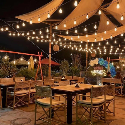 Yescom 200Ft LED Outdoor String Lights with 104 Shatterproof ST38 Vintage Edison Bulbs Waterproof Dimmable 2700K Commercial Grade Outside Hanging for Wedding Event Party Cafe Bistro UL Listed