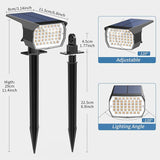 Solar Spot Lights Outdoor Waterproof IP65, 6 Pack Landscape Spotlights with 46 LEDs, 3 Modes Auto On/Off Solar | Lumora