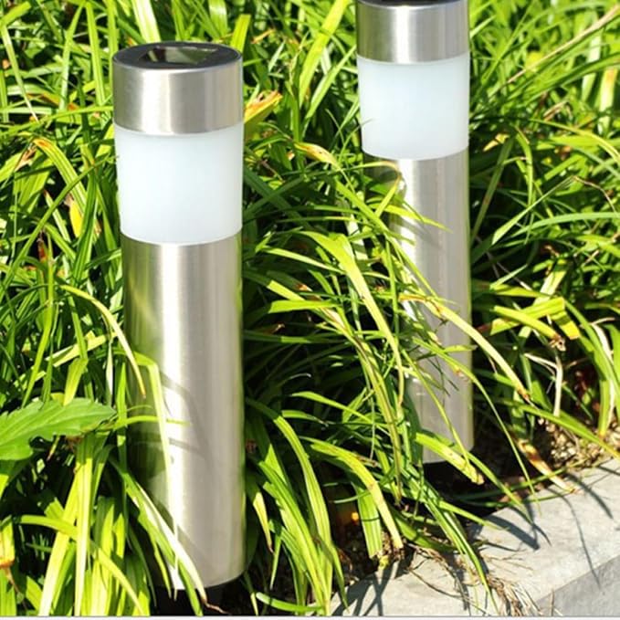 Solar Lawn Lights Stainless Steel Path Lights Outdoor Solar Garden Landscape Lamps for Yard Lighting