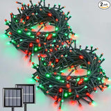 QITONG 2 Pack Red and Green Solar Christmas Lights, Each 66ft 200 LED Solar String Lights Outdoor Waterproof, 8 | Lumora