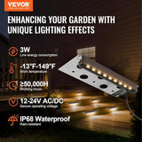 VEVOR LED Hardscape Lighting, 6.8 Inch Retaining Wall Lights, 3W 12V-24V AC/DC Low Voltage Paver Light, IP68 | Lumora