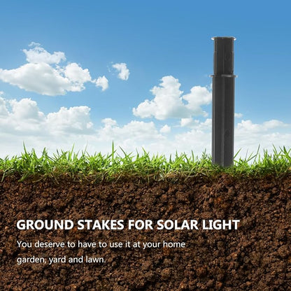 Veemoon 5pcs Solar Power Lawn Lamp Ground Plugs Landscape Spike Lights Black Plastic Garden Stakes for Walkways Driveways Outdoor Decoration