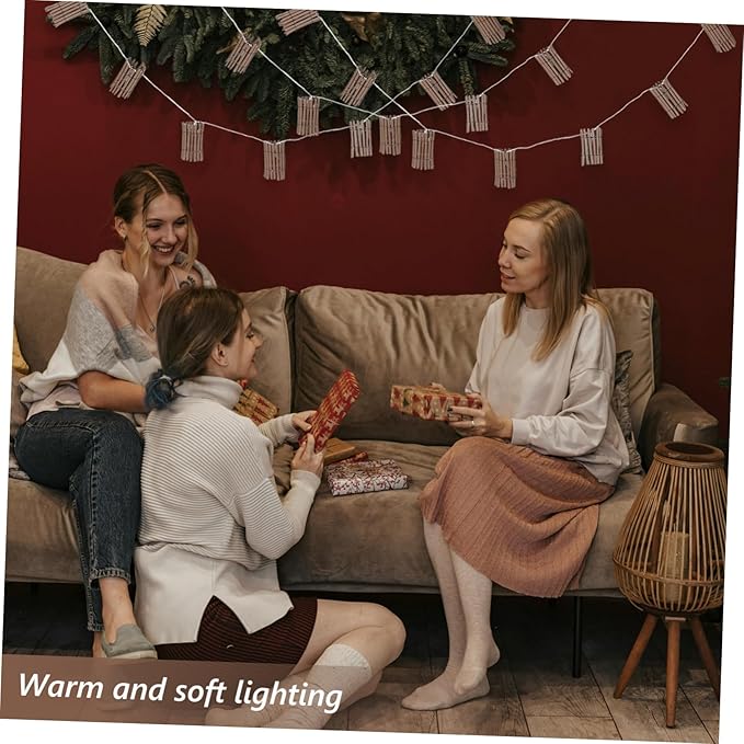 OUNONA Lantern String Lights Elegant Rattan Decorative Lighting for Indoor and Outdoor Use Warm Illumination for Patios Gardens Event Decor Bulbs Battery Box Batteries Not Included