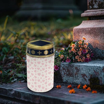 Cordate Cemetery Solar Lights Outdoor Light Decor for Cemetery Solar Lights for Grave Solar Lights for Cemetery Gravesite Sympathy Memorial Lights