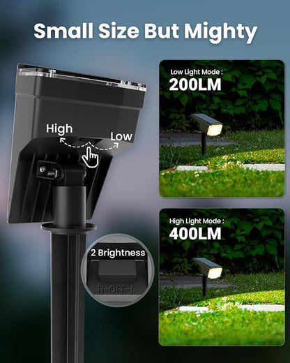SOLPEX Solar Lights Outdoor Waterproof IP65, Landscape Spotlights Outdoor, Compact Design Spot Lights, Solar Powered Flood Lights for Garden Yard House Pathway Tree Outside, 12 Pack, Warm White