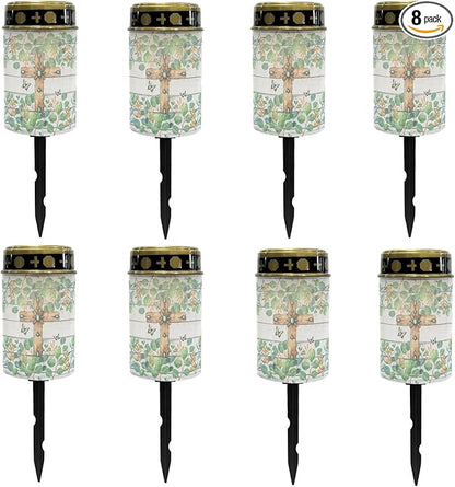Cross Leaves Cemetery Lights for Grave,Solar Pathway Lights Outdoor Waterproof Garden Lights Solar Garden Lights Powered for Outside Landscape Lighting Stoplights,Wall Light Auto On/Off