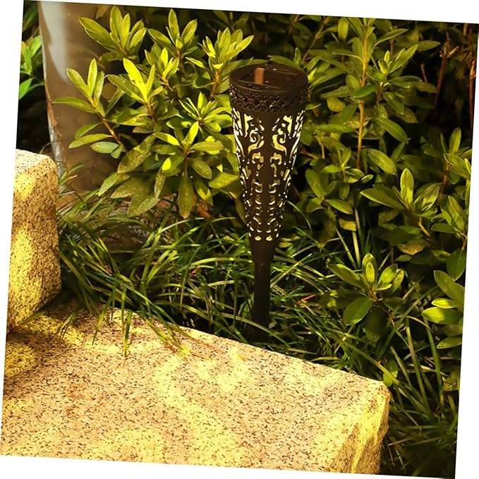 balacoo 4pcs Solar Pathway Lights Outdoor Solar Garden Lawn Landscape Lighting Warm Led, Waterproof Plastic Decorative Yard Patio Lights for Walkway