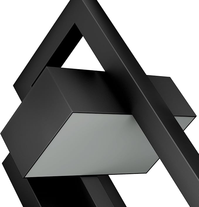 LamQee 2 Packs Modern Outdoor Wall Lights 3000K Integrated LED Outdoor Wall Sconces Lighting, Contemporary Exterior Lighting Fixtures Outside Wall Mount Lights for House Porch Door Garage, Matte Black