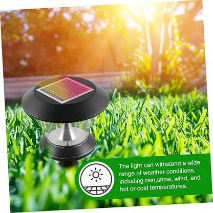 Uonlytech 1pc Light Outdoor Garden Lamp Round Solar Energy Light for Pathways Yards Patios for Parks Decks and Residential Areas Design