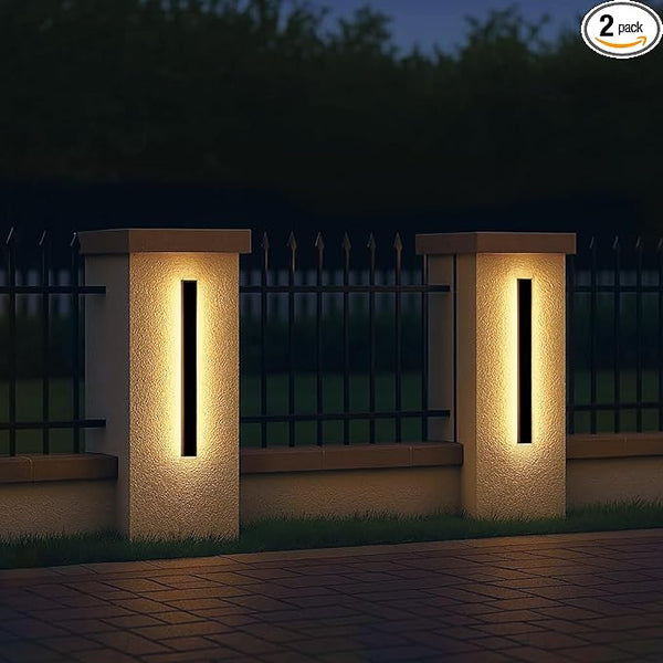 2 Pack 24 Inch Long Outdoor Modern Led Wall Lights, 3000k Black Modern Wall Sconce, Waterproof Ip65 Long Wall Light | Lumora