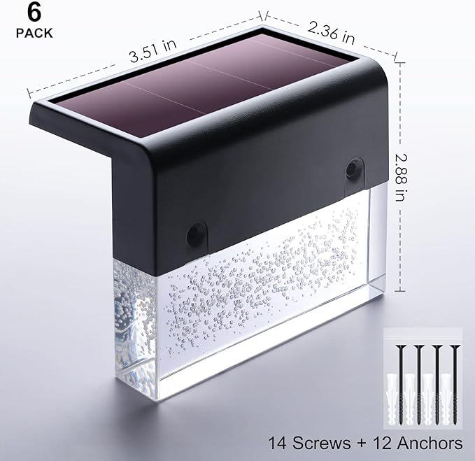 DenicMic Solar Deck Lights LED Solar Step Lights Outdoor for Fence, Patio, Garden, Yard, Backyard, 10 Lumen 2 | Lumora