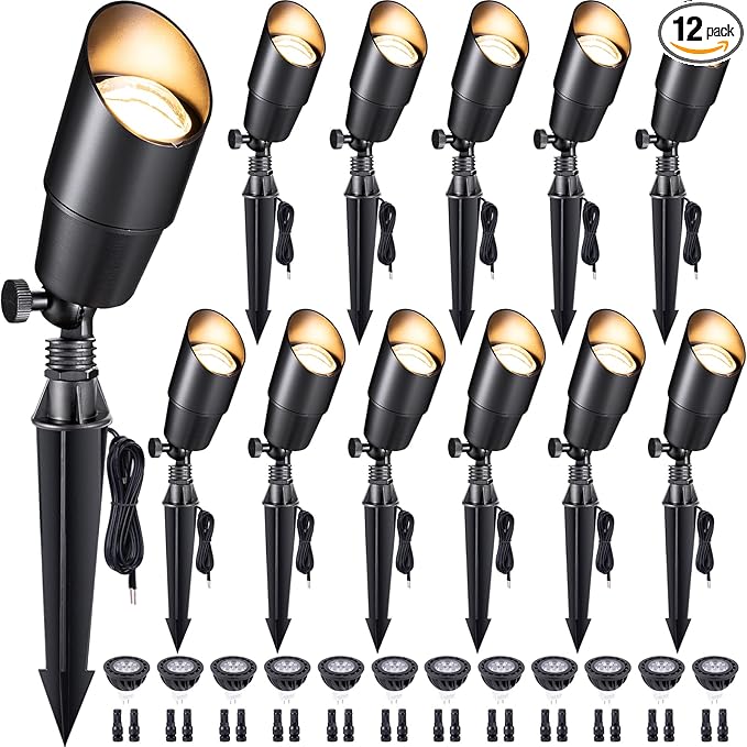 Gardenreet LED Spot Light Outdoor - Die-Cast Brass 12V Uplighting Waterproof, Low Voltage Landscape Lights Metal | Lumora