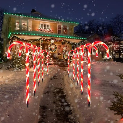 Brightown 35" Candy Cane Lights Outdoor Pathway, 10 Packs Jumbo Candy Cane Pathway Lights, 8 Modes LED Outdoor Candy Cane Decorations Christmas Pathway Lights Yard Lawn Driveway Walkway Sidewalk