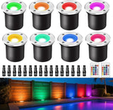 8Pack RGB Low Voltage Landscape Lighting 3W LED 12V Outdoor Inground Lights Waterproof Well Lights with Connectors | Lumora