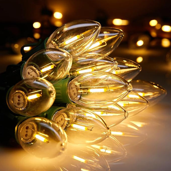 Vintage C9 Christmas Lights Outdoor, 150 Feet C9 String Lights with 150 LED C9 Plastic Bulbs, Waterproof | Lumora