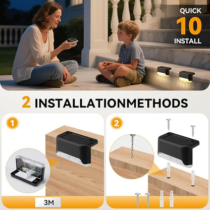 24 Pack LED Outdoor Solar Deck Lights - WaterproofSolar Fence Lights， for Stairs, Fences, Railings Patio Decor & Garden Paths Warm White Outdoor Lights(Warm White)