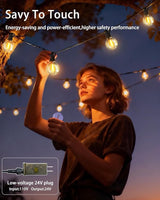 Outdoor Patio String Lights Waterproof with Remote, 200FT 64+2 G40 Edison LED Shatterproof Bulbs Hanging Outside | Lumora
