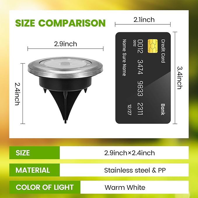 Mini Solar Ground Lights, 16 Pack Solar Powered Pathway Lights, Waterproof Outdoor Light for Garden, Driveway | Lumora