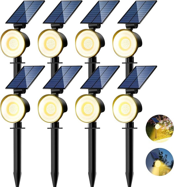 nipify 8 Pack Solar Spot Lights Outdoor Waterproof with 3 Modes, Solar Spotlight Light for Outside Yard Landscape | Lumora