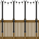 4 Pack String Light Poles,5Ft Metal Poles for Outdoor String Lights,Outdoor Light Poles with Post,Poles/Stand for | Lumora