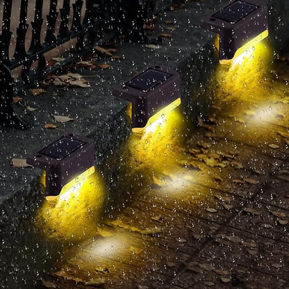 Solar Deck Lights Outdoor, 24 PCs LED Solar Fence Lights Waterproof, Garden Decorative Step Lights, LED for Patio Porch Stairs Yard Driveway Pathway (Warm White, 24-Pack)