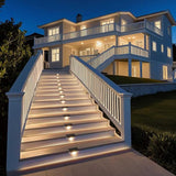Solar Stair Lights Outdoor Waterproof, 8 Pack Solar Step Lights for Outside Warm White Deck Lighting for Step | Lumora