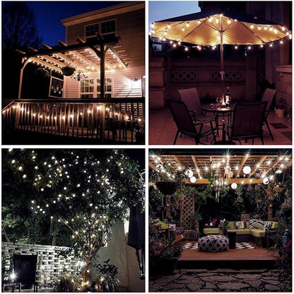 Metaku Outdoor String Lights Battery Operated 26ft 60LED Fairy Lights with Remote Waterproof Indoor Outdoor Hanging Globe Decorative for Patio Gazebo Bistro Garden Balcony