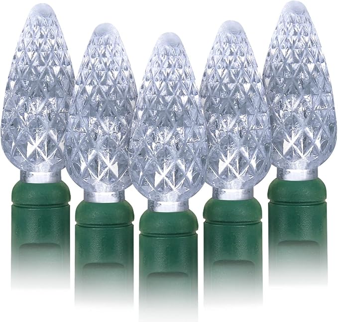 70 Counts C6 Cool White Christmas Lights - 35.5ft Christmas Lights Outdoor, White Christmas Lights Commercial Grade | Lumora
