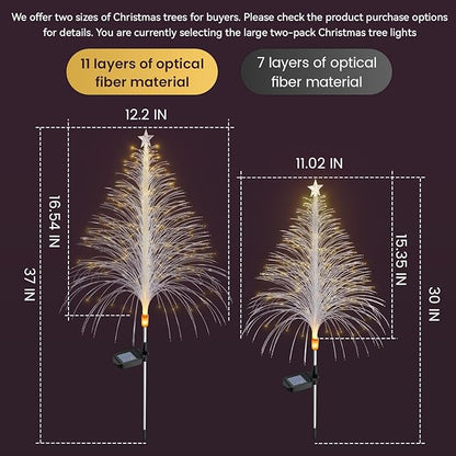 6 Packs Christmas Tree Solar Garden Light with Multi-Colored Change, Auto ON/Off Outdoor Yard Light, Solar Lighting for Garden, Porch, Christmas and Festival Decoration (L_Size)