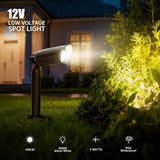Outdoor Low Voltage Landscape Lighting - 12V Cast Aluminum Spot Lights with 5W 3000K Warm White LED Bulb Waterproof | Lumora