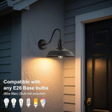 10in Dome Gooseneck Outdoor Light Fixture Bronze Exterior Barn Porch Door Light Fixture with Wall Mount 2 Pack | Lumora