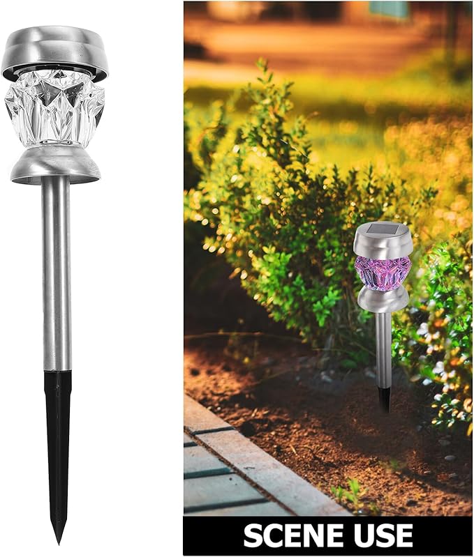 TOYANDONA Solar Diamond-Shape Lawn Light Waterproof LED Outdoor Garden Path Light Solar Powered Landscape Lighting for Patio Yard with 1pcs Set