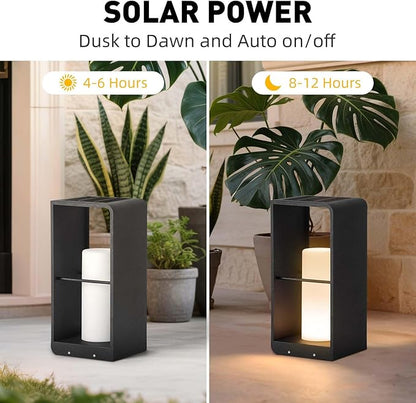 Outdoor Lights for Patio, IP65 Solar Lanterns Outdoor Waterproof, Dusk to Dawn Floor Lamp with 3000K LED, Solar Powered Landscape Lighting for Garden, Yard, Deck, Backyard, Porch and Path