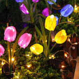 2pcs Flowers Waterproof Solar Powered Stake Lights LED Decorative Landscape for Garden Solar Tulip LED Garden Stake | Lumora